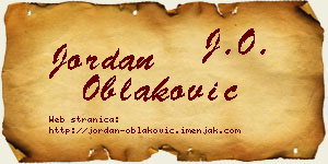 Jordan Oblaković vizit kartica